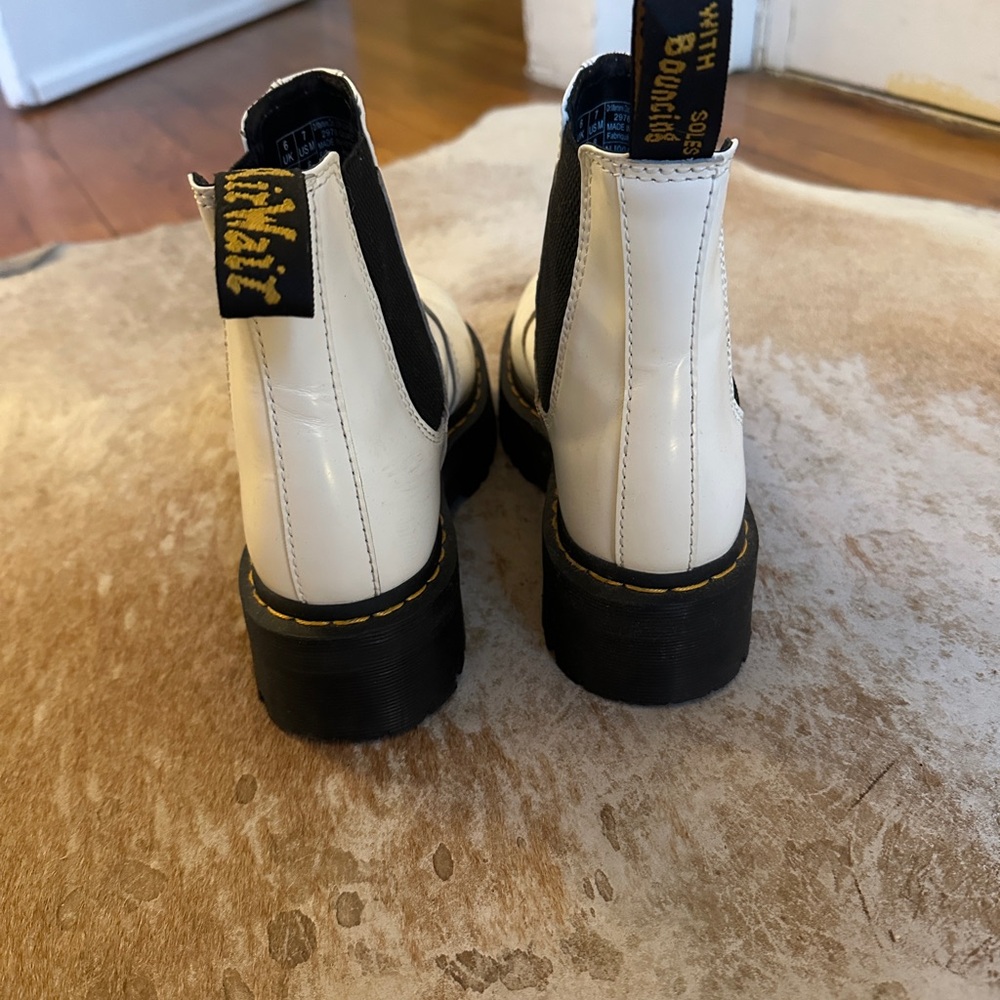 Dr. Martens Black and White Leather Boots - Picture 3 of 7